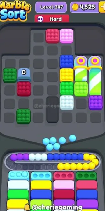Marble Sort level 347 mid-solve board Marble Sort level 347 mid-solve board