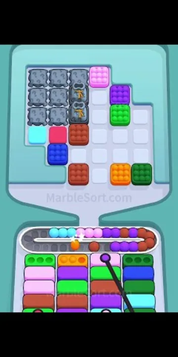 Marble Sort level 348 mid-solve board