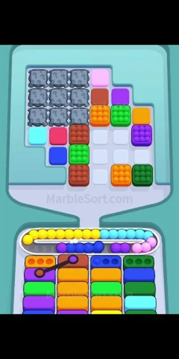Marble Sort level 348 opening board — The Mystery-Walled Tray
