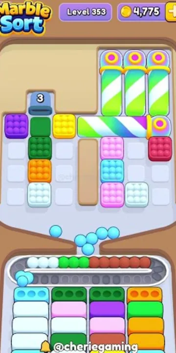 Marble Sort level 353 opening board — The Packed Tray