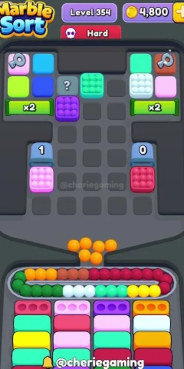 Marble Sort level 354 mid-solve board