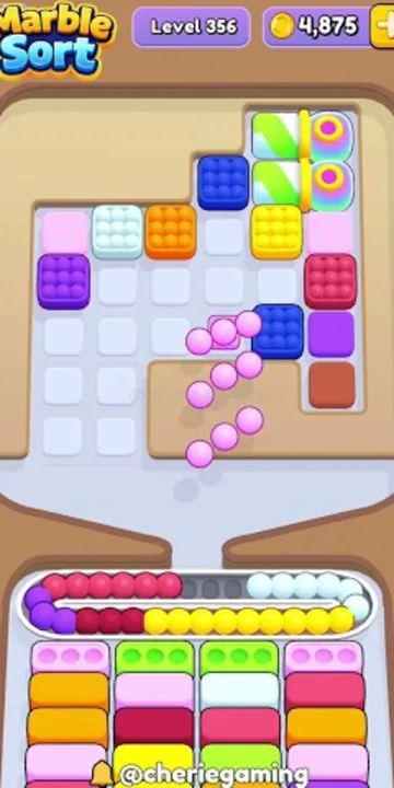 Marble Sort level 356 mid-solve board Marble Sort level 356 mid-solve board