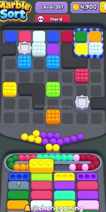 Marble Sort level 357 mid-solve board