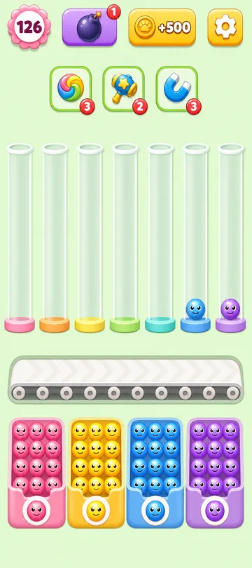 Marble Sort level 36 final board Marble Sort level 36 final board