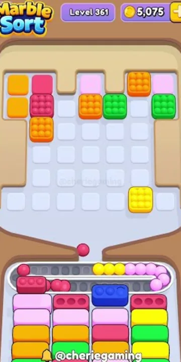 Marble Sort level 361 mid-solve board