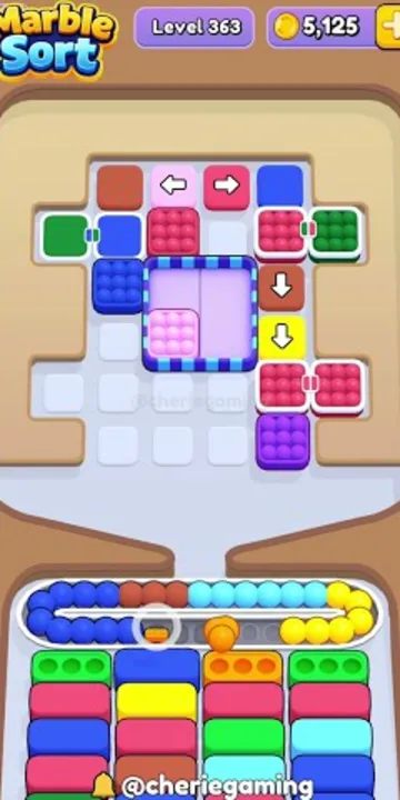 Marble Sort level 363 mid-solve board