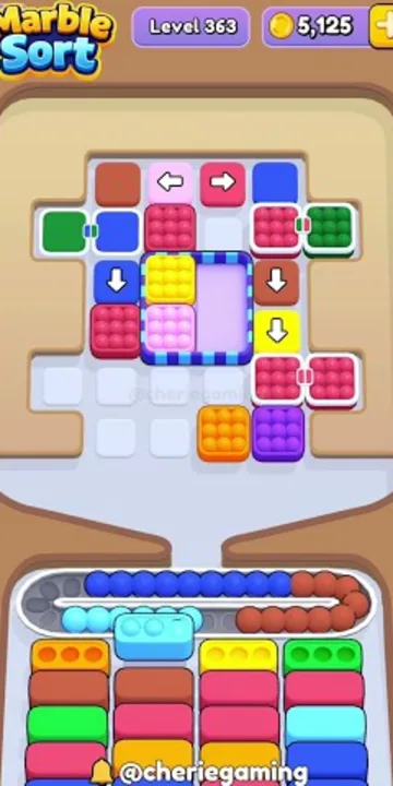 Marble Sort level 363 opening board — The Arrow-Pad Deadlock
