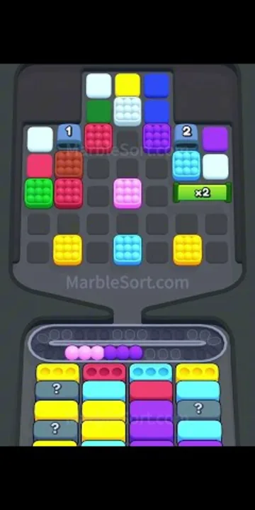 Marble Sort level 364 mid-solve board