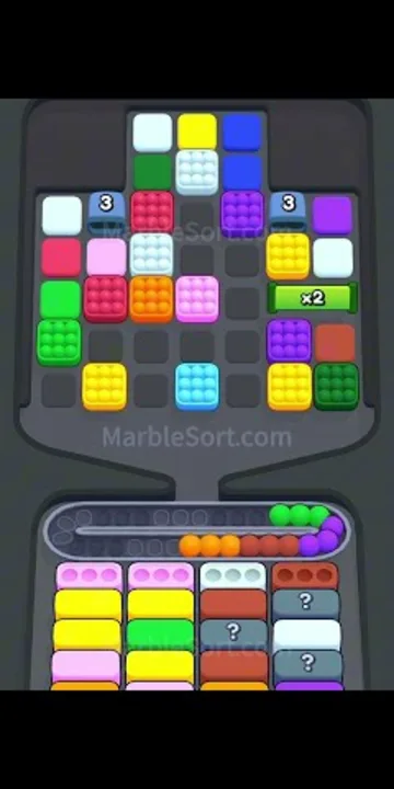 Marble Sort level 364 opening board — The Half-Empty Tile Tray