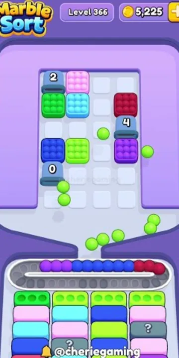 Marble Sort level 366 mid-solve board