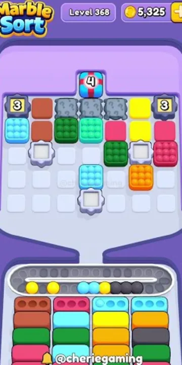 Marble Sort level 368 mid-solve board
