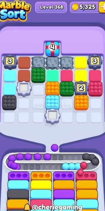 Marble Sort level 368 opening board — The Live-Dispenser Grid