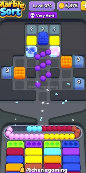 Marble Sort level 370 mid-solve board Marble Sort level 370 mid-solve board