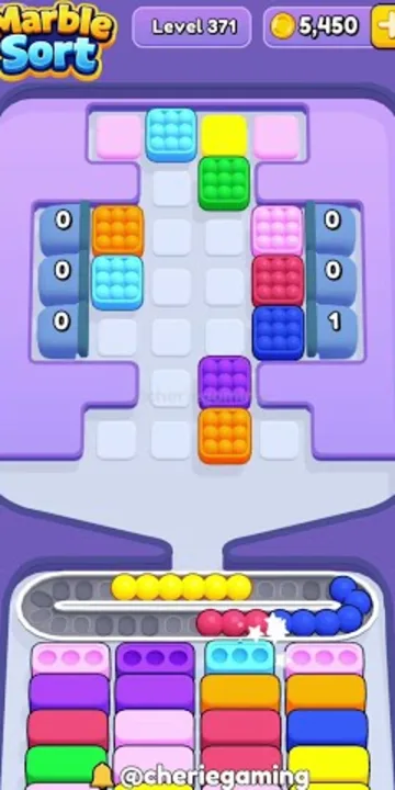 Marble Sort level 371 mid-solve board