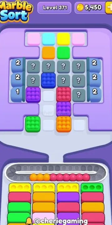 Marble Sort level 371 opening board — The Mystery-Sealed Center