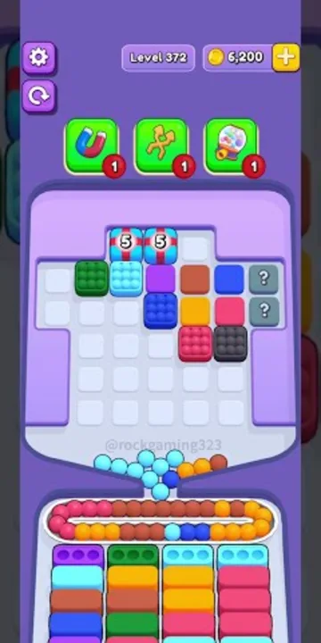 Marble Sort level 372 mid-solve board