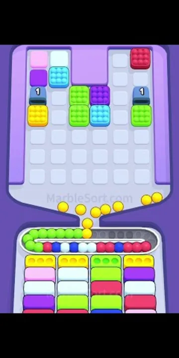Marble Sort level 373 mid-solve board