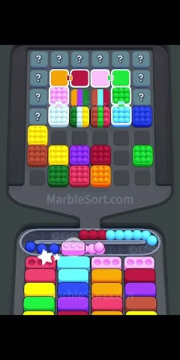Marble Sort level 374 opening board — The Mystery-Target Grid