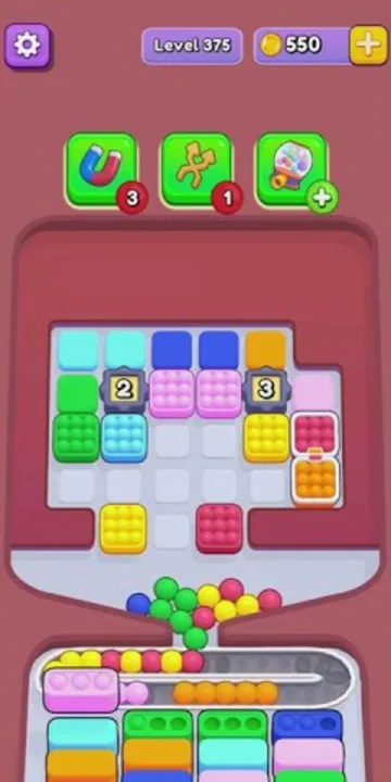 Marble Sort level 375 opening board