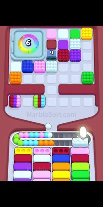 Marble Sort level 376 mid-solve board