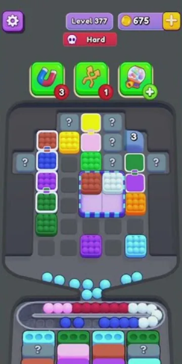 Marble Sort level 377 opening board — The Mystery-Scattered Hard Tray