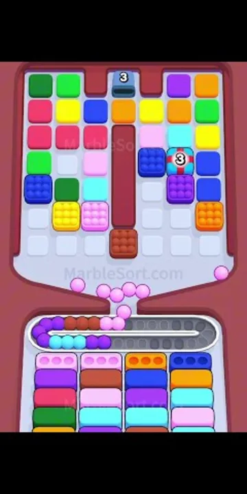 Marble Sort level 379 opening board — The Crate-Guarded Grid