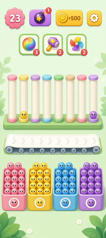Marble Sort level 38 final board Marble Sort level 38 final board