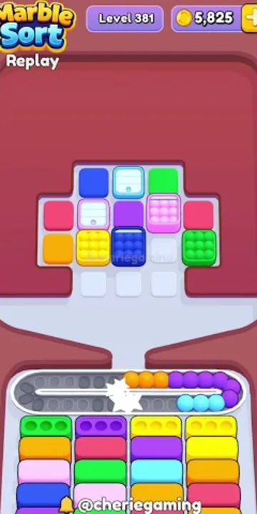 Marble Sort level 381 mid-solve board Marble Sort level 381 mid-solve board