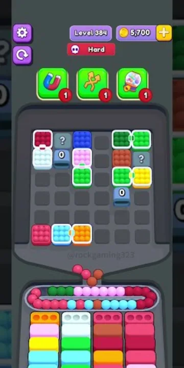 Marble Sort level 384 mid-solve board