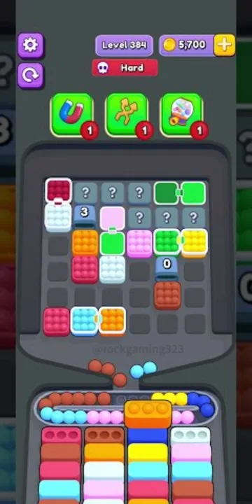 Marble Sort level 384 opening board — The Paired Mystery Grid