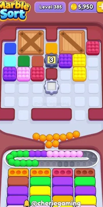 Marble Sort level 385 mid-solve board Marble Sort level 385 mid-solve board