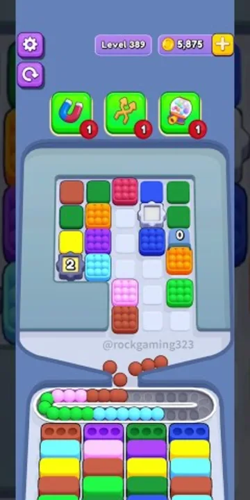 Marble Sort level 389 mid-solve board