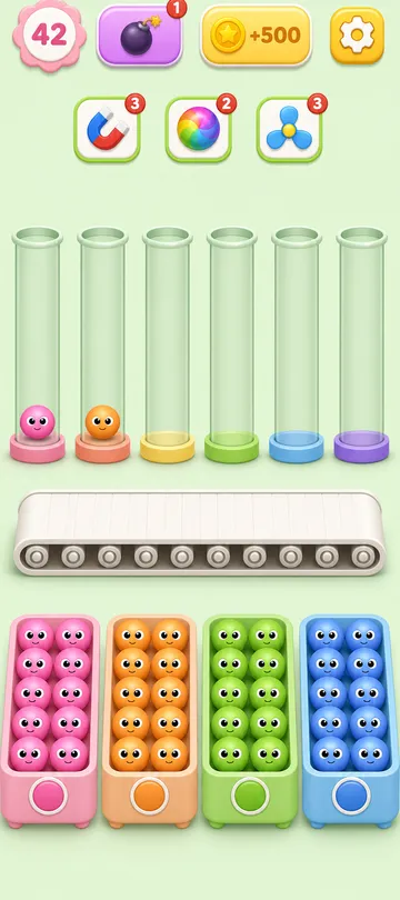 Marble Sort level 39 final board Marble Sort level 39 final board