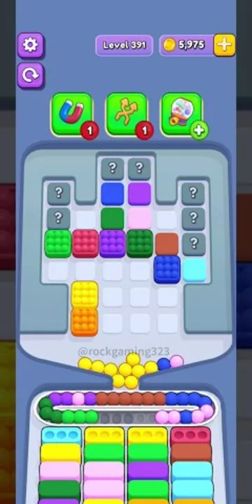 Marble Sort level 391 mid-solve board