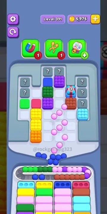 Marble Sort level 391 opening board — The Mystery-Target Tray