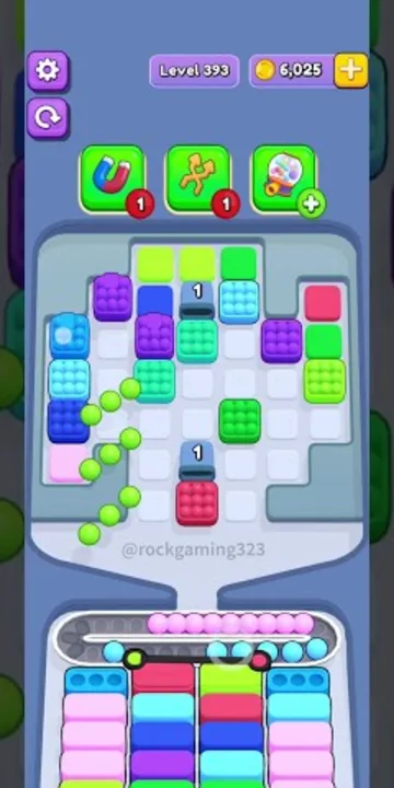 Marble Sort level 393 mid-solve board