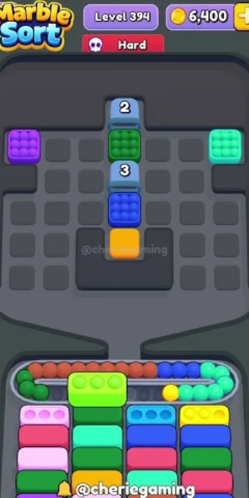Marble Sort level 394 mid-solve board