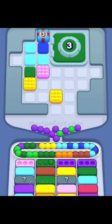 Marble Sort level 396 mid-solve board