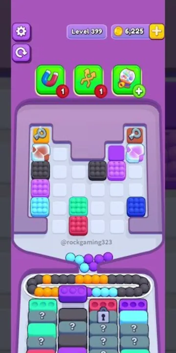 Marble Sort level 399 mid-solve board