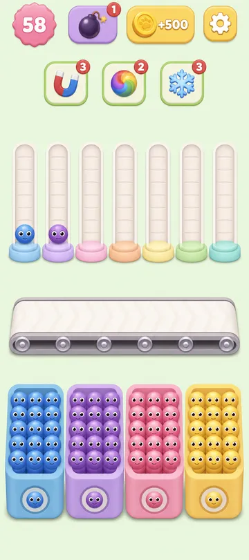 Marble Sort level 40 final board Marble Sort level 40 final board