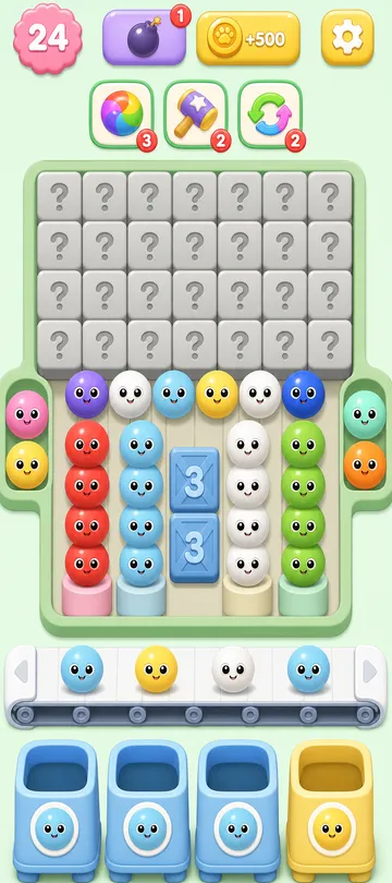 Marble Sort level 40 opening board — Four Clusters, Two of Them Lies Marble Sort level 40 opening board — Four Clusters, Two of Them Lies