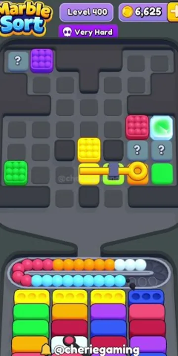 Marble Sort level 400 mid-solve board