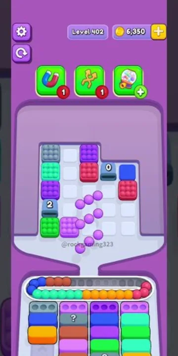 Marble Sort level 402 mid-solve board
