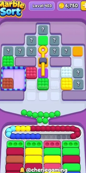 Marble Sort level 403 mid-solve board