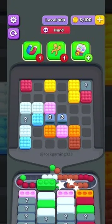 Marble Sort level 404 mid-solve board