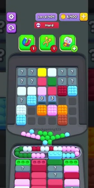 Marble Sort level 404 opening board — The Mystery-Shrouded Tray