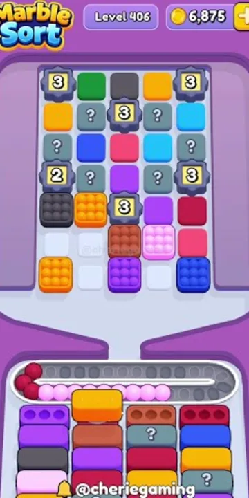 Marble Sort level 406 opening board — The Mystery-Sealed Tray