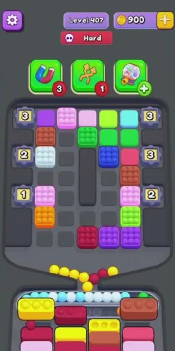 Marble Sort level 407 opening board — The Numbered-Marker Tray