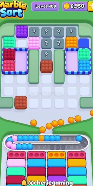 Marble Sort level 408 mid-solve board