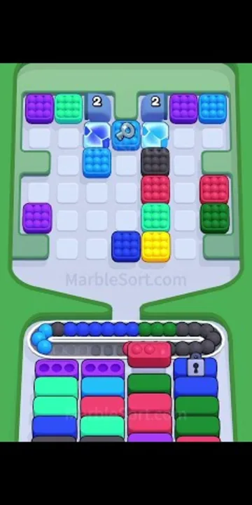 Marble Sort level 411 mid-solve board